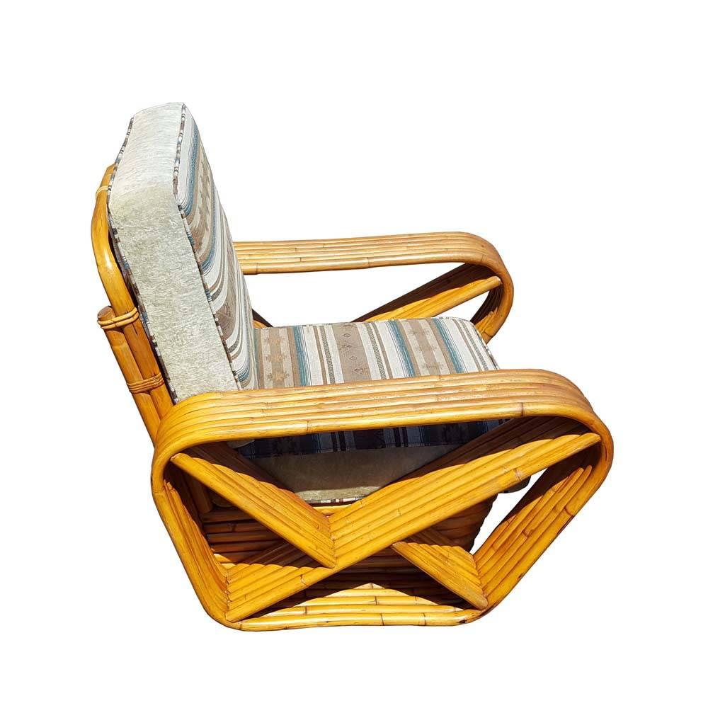 Mid-Century Modern Vintage Mid-Century Paul Frankl Style Rattan Pretzel Lounge Chair  SALE 