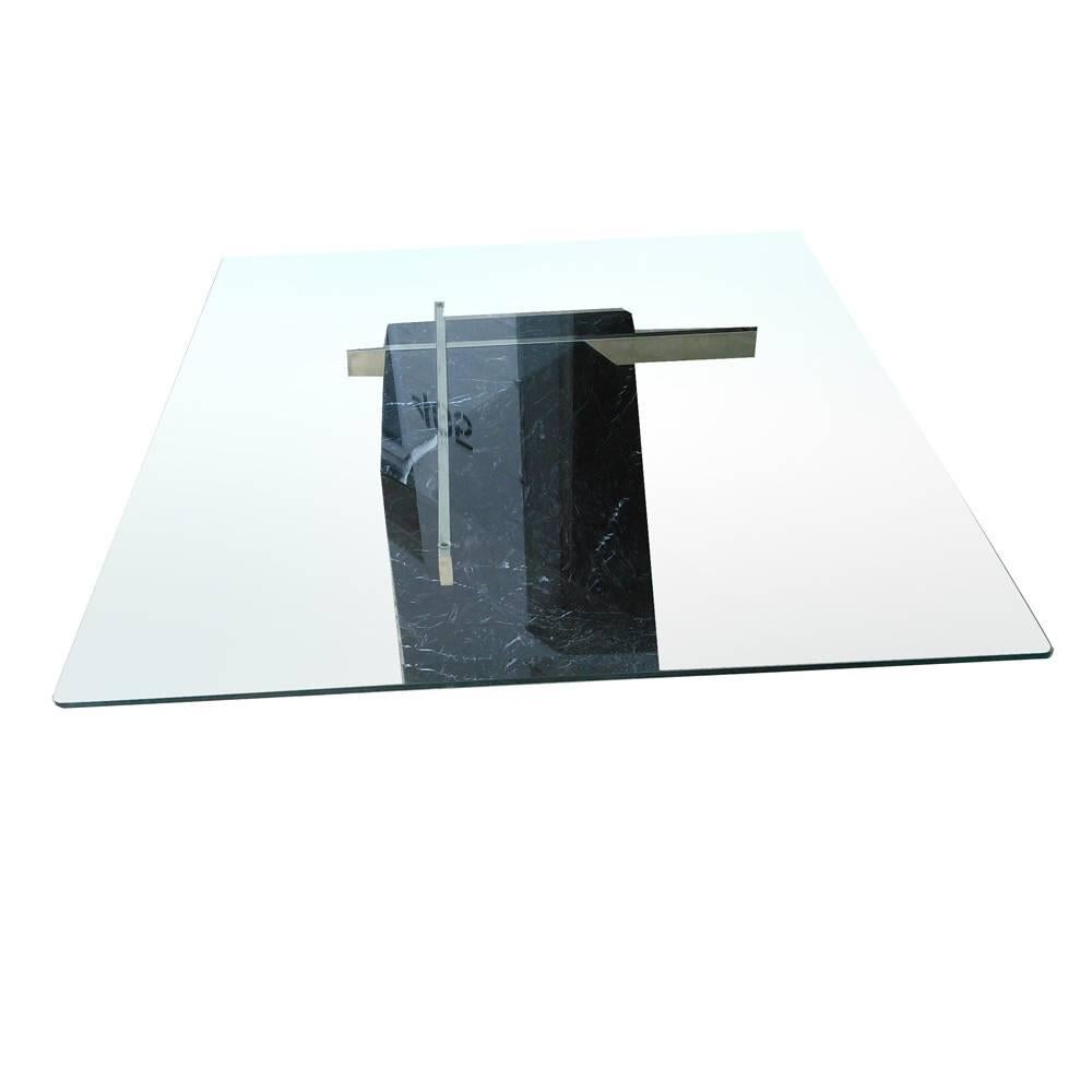 Artedi marble coffee table, 

1970s, 
Italy. 

Artedi Marquina marble base coffee table. Chrome X-supports with glass.

.