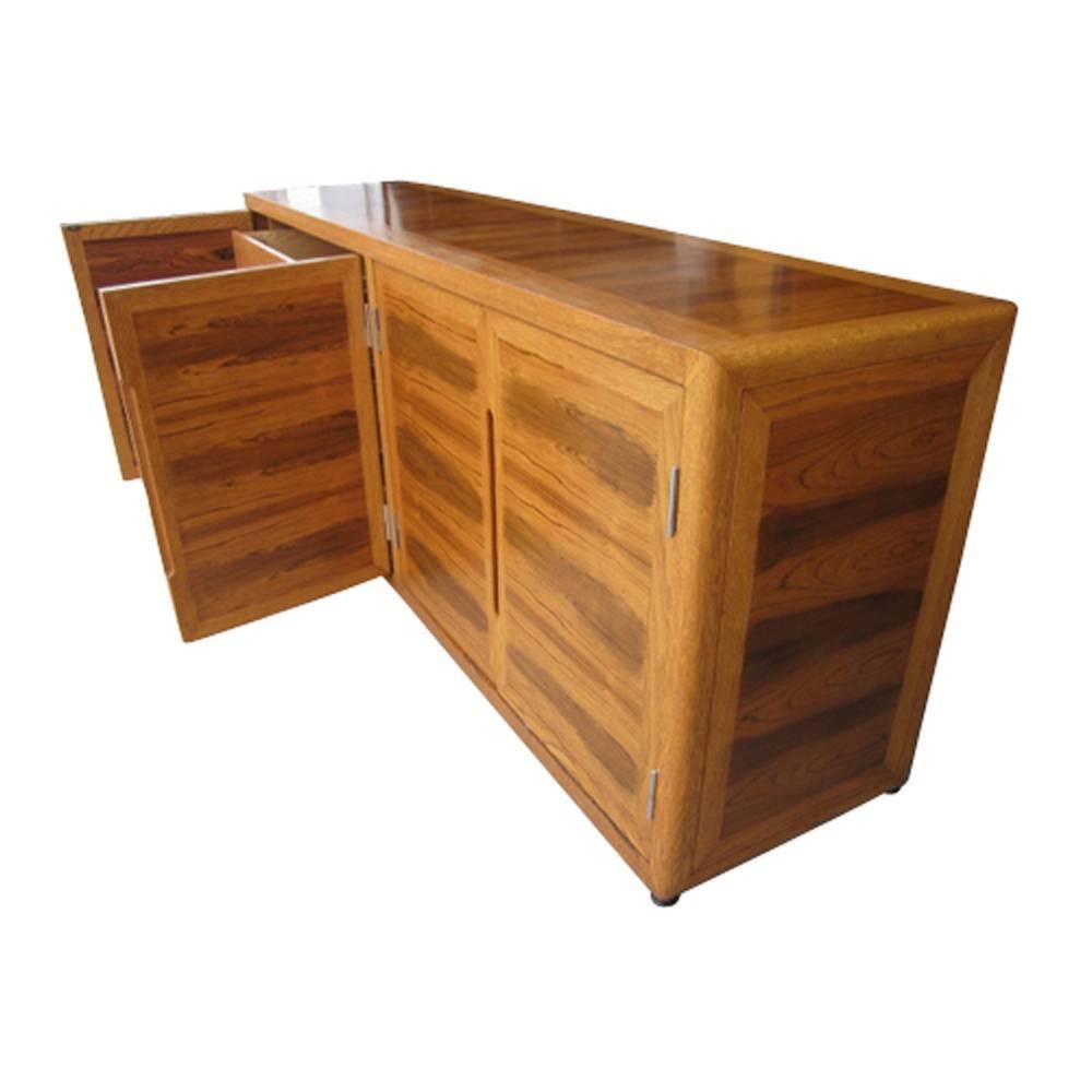 Vintage Mid-Century Dunbar Rosewood and White Oak Credenza In Good Condition In Pasadena, TX