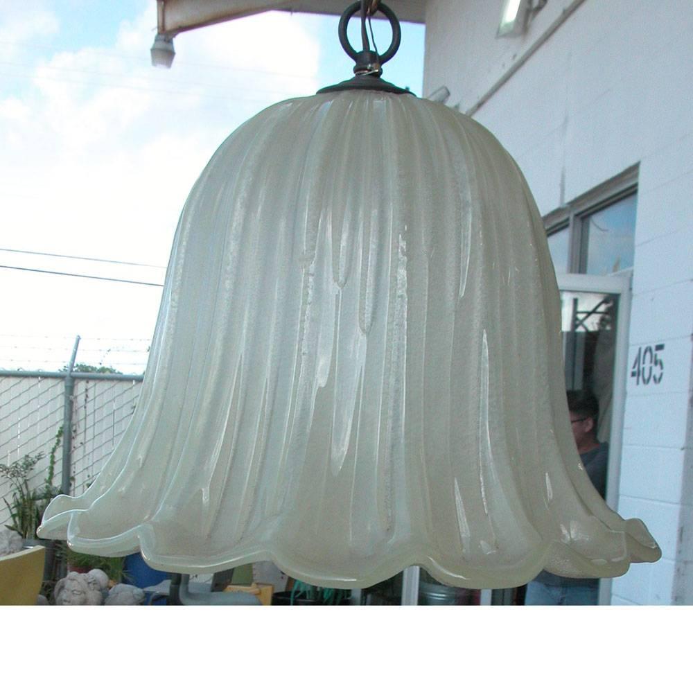 Mid-Century Modern Vintage 1970s Italian Murano Glass Flower Ceiling Lamp