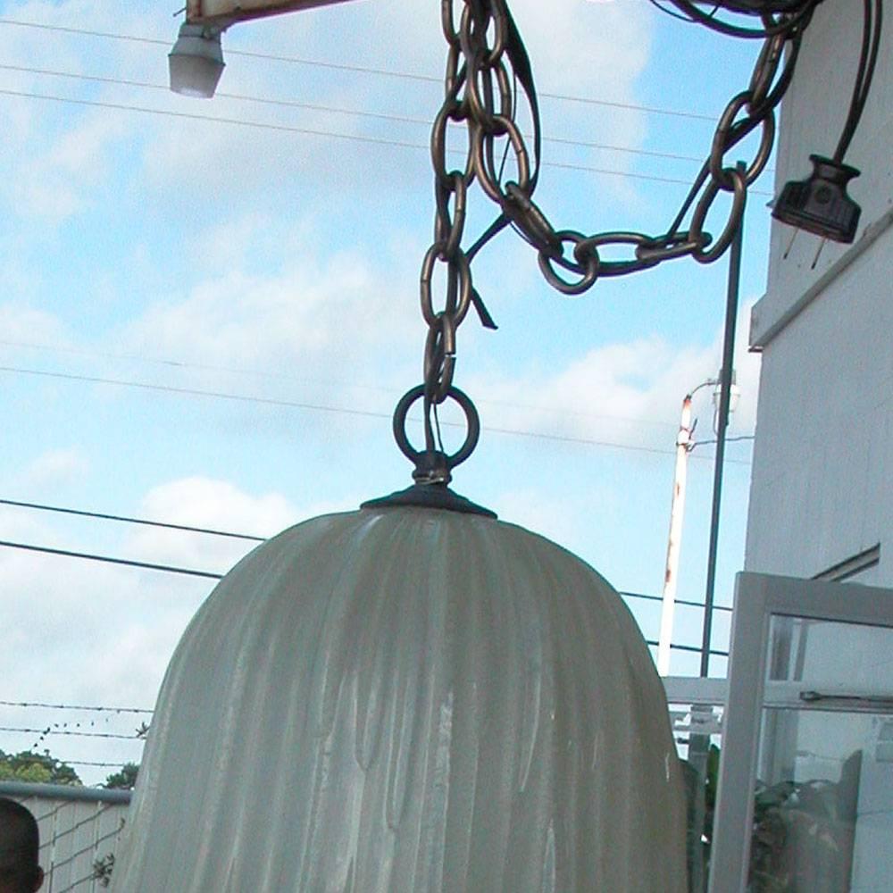 Vintage 1970s Italian Murano Glass Flower Ceiling Lamp In Good Condition In Pasadena, TX