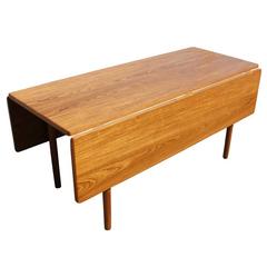 Danish Mid-Century Modern Drop Leaf Dining Table