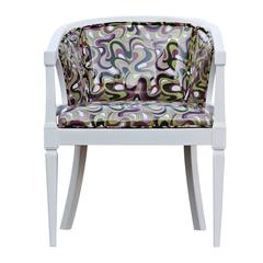 Pair of Hollywood Regency Armchairs with Pucci Style Fabric