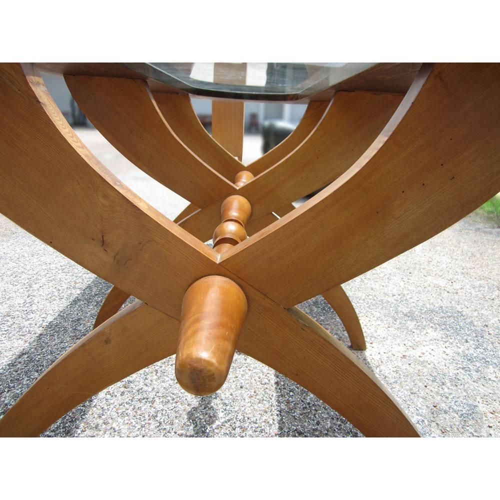 vintage glass top dining table