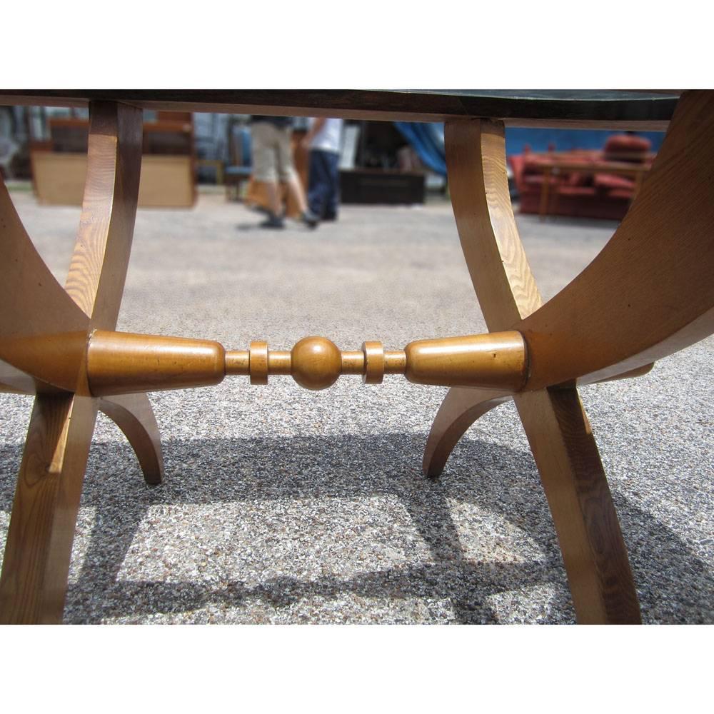 Mid-Century Modern Vintage Mid-Century Glass Top Rosewood Dining Table For Sale