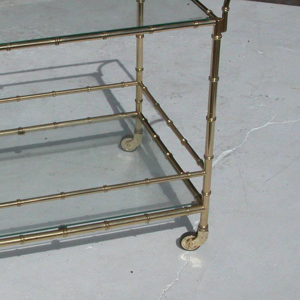 Vintage Hollywood Regency Faux Bamboo Serving Cart (MR15048) In Good Condition In Pasadena, TX