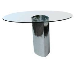 Lunario Eight Round Chrome Based Table Desk by Cini Boeri for Knoll