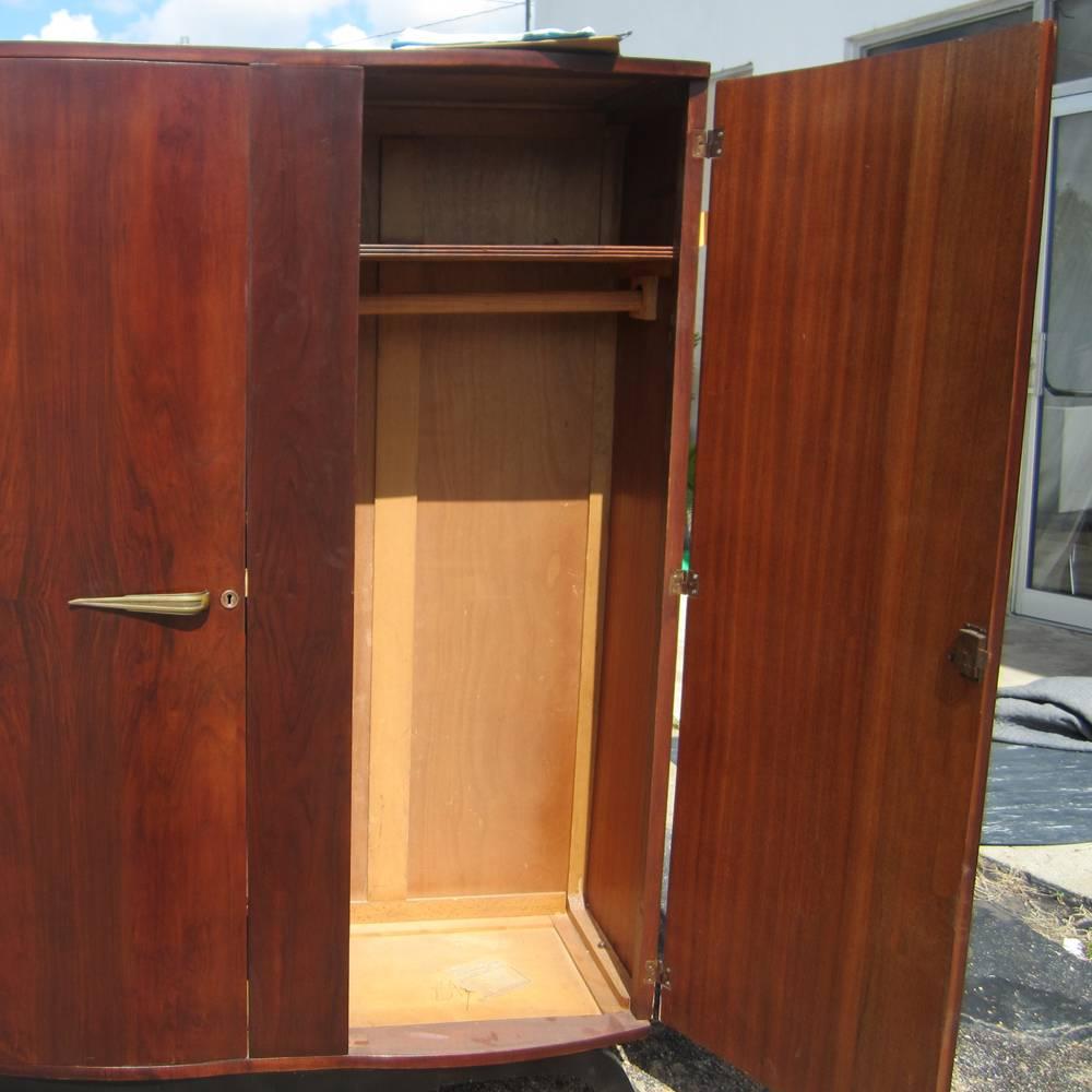 Art Deco Vintage French Mahogany Armoire