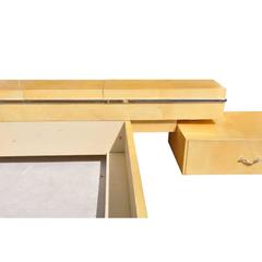 Vintage Mid-Century Enrique Garcel Parchment Platform Bed