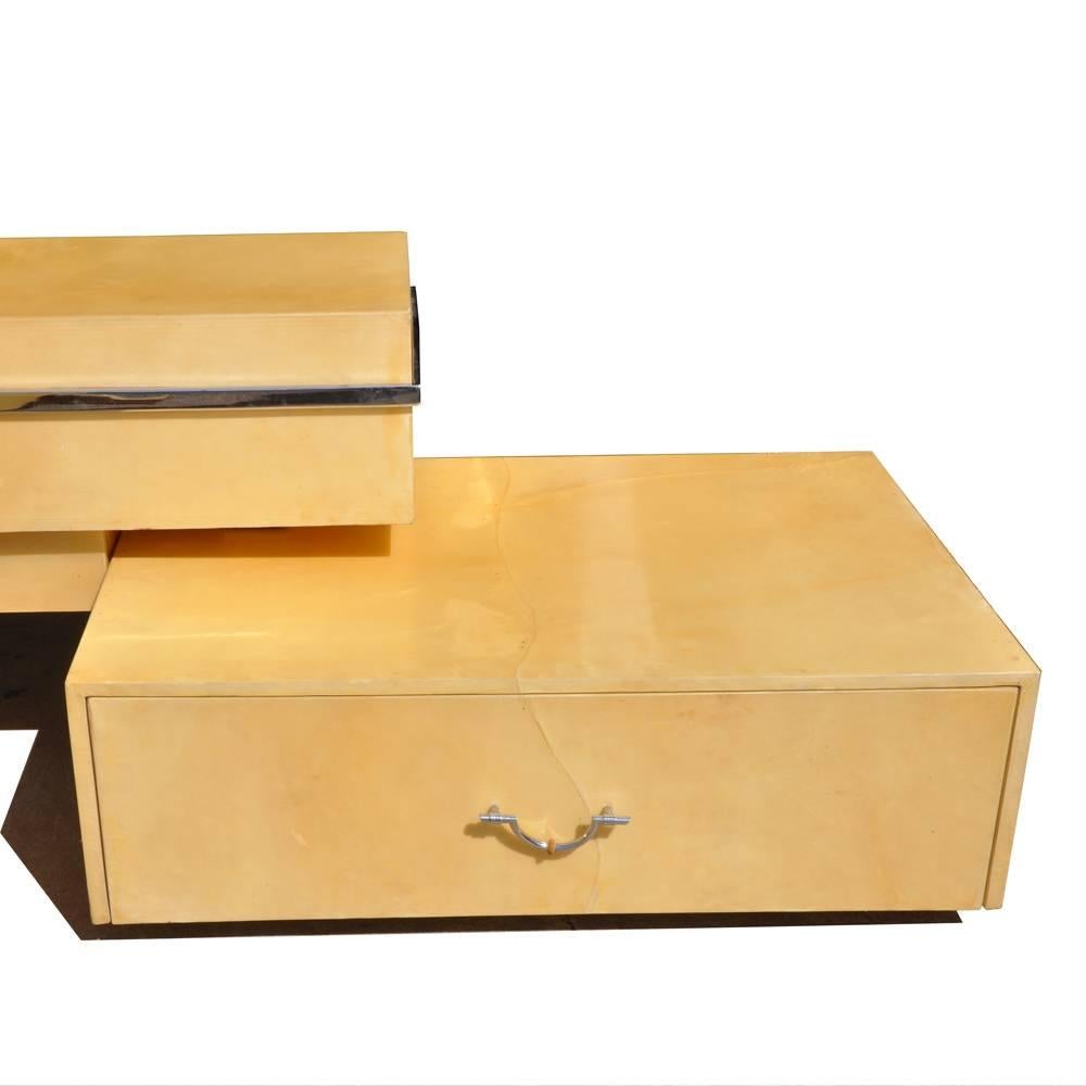 Enrique Garcel: Vintage-Plateaubett aus Pergament, Mid-Century (Kolumbianisch) im Angebot