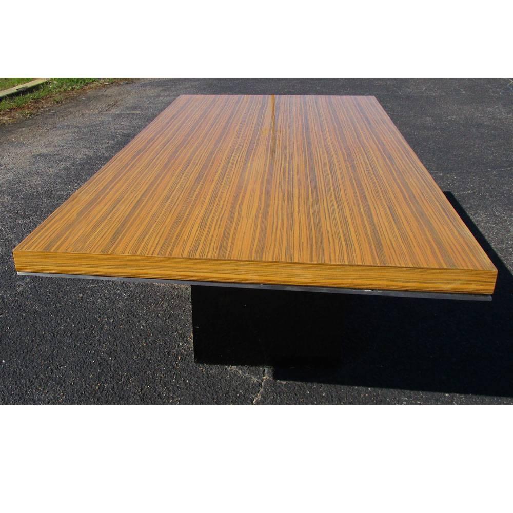 Late 20th Century Vintage Mid-Century Zebrawood Dining Table