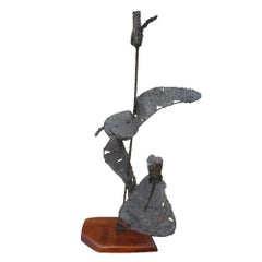 4ft Vintage Brutalist Cat Tail Sculpture
