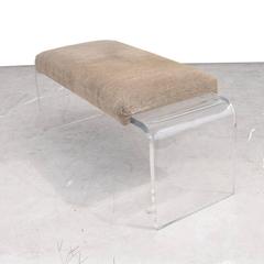 Mid-Century Karl Springer style Lucite Waterfall Bench