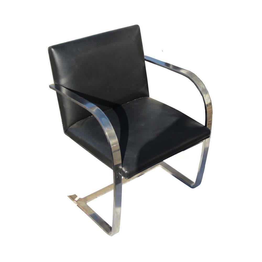 Vintage flat bar Brno chairs stainless steel black leather Ludwig 


Mies van der Rohe

Van Der Rohe Brno chairs

The first and still the most elegant of its kind, the Brno chair by Mies van der Rohe is a masterpiece of structure. Designed in