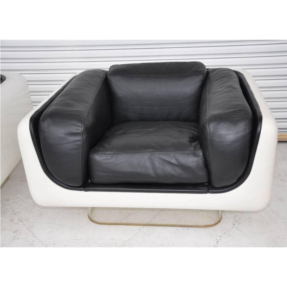 American Pair of Vintage Mid-Century Andrus Steelcase Soft Seating Lounge Chairs