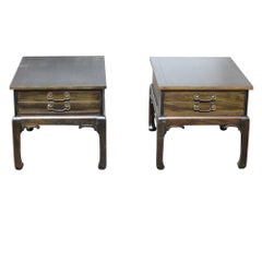 Pair of Asian Style Wood Nightstands