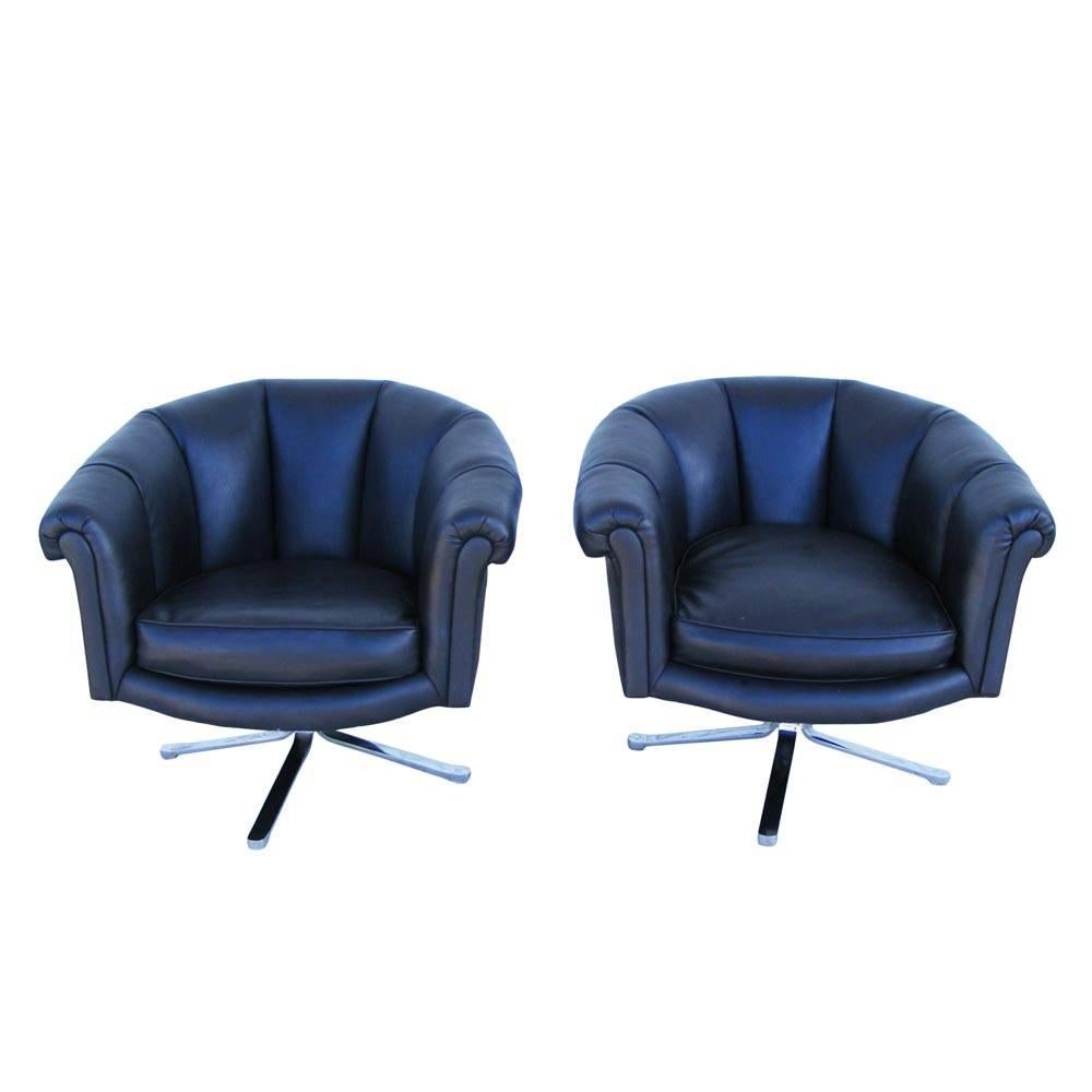 Pair of Vintage Mid-Century Nicos Zographos Lounge Chairs For Sale