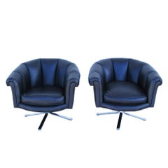 Pair of Retro Mid-Century Nicos Zographos Lounge Chairs