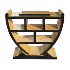 Art Deco Style Three-Tier Maple Burl Shelf
