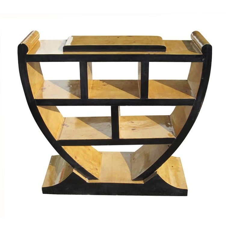 Art Deco Style ThreeTier Maple Burl Shelf at 1stDibs