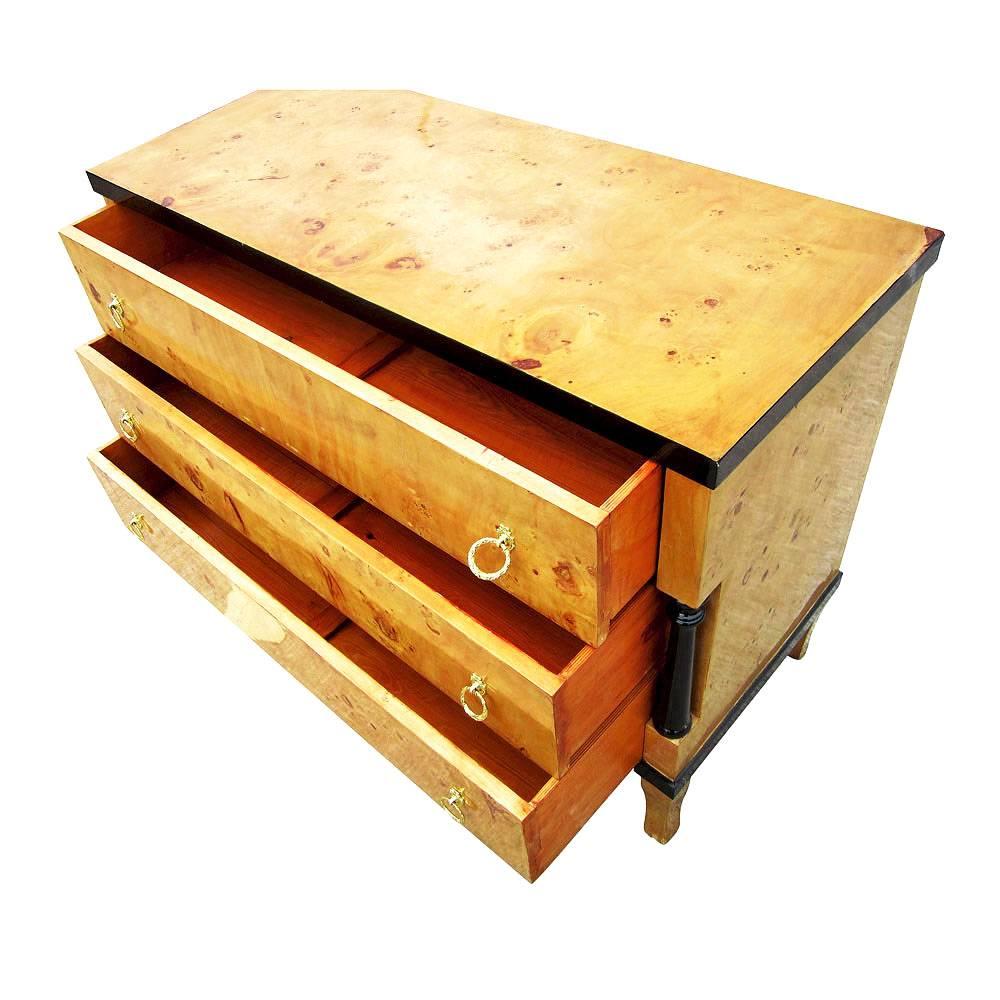 Contemporary Burled Wood Art Deco Style Dresser