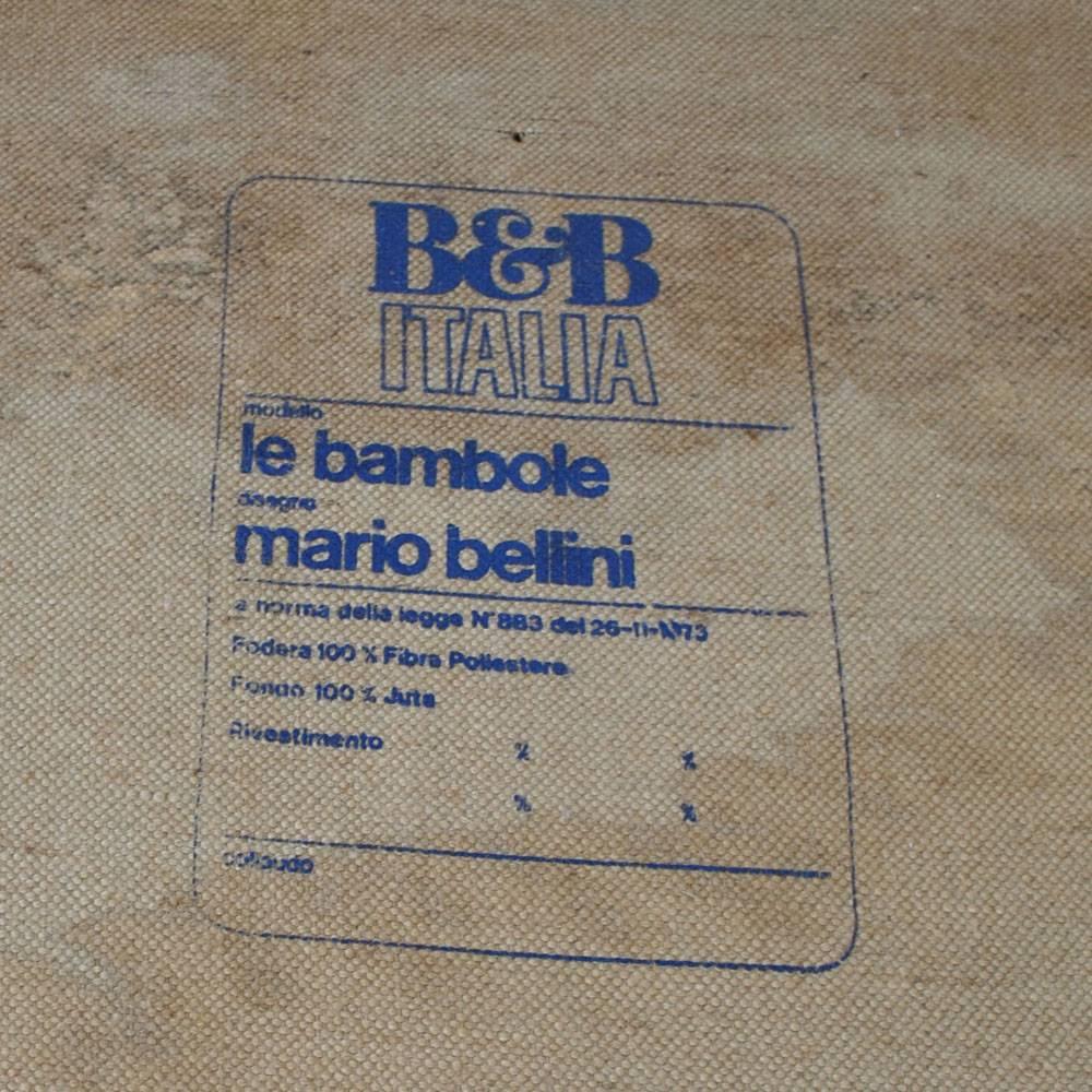 Italian  Mario Bellini for B and B Italia La Bambole Three-Seat Leather Sofa