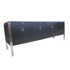 Vintage Stow Davis Credenza with Leather Top