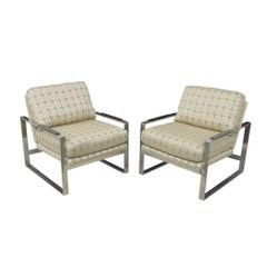 Pair of Vintage Milo Baughman Style Lounge Chairs