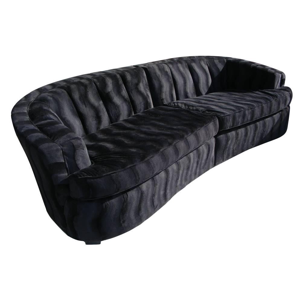Art Deco Black Sectional Sofa Couch Hoffmann Style