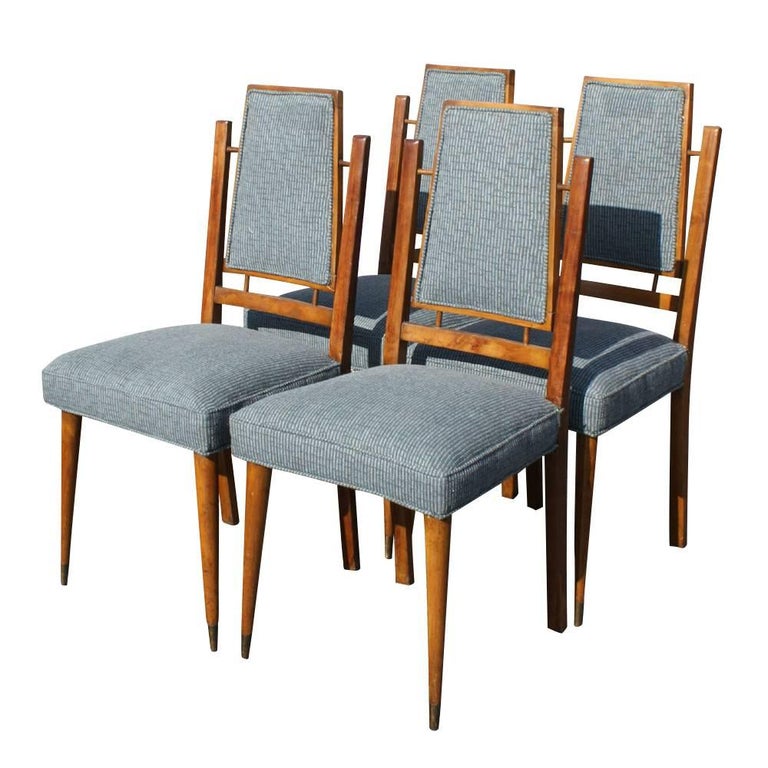 Set of Four MidCentury Modern Italian Dining Chairs For Sale at