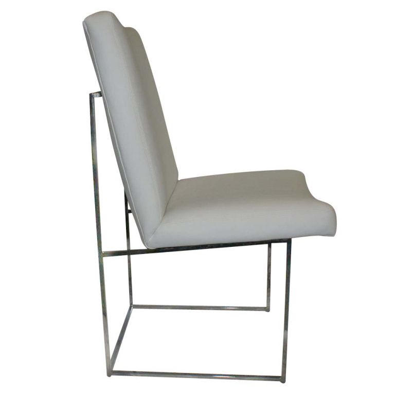 American One Thin Series High Back Leather and Chrome Chair Designed by Milo Baughman