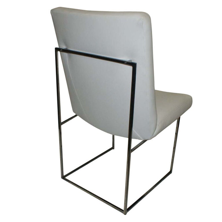 One Thin Series High Back Leather and Chrome Chair Designed by Milo Baughman In Good Condition In Pasadena, TX