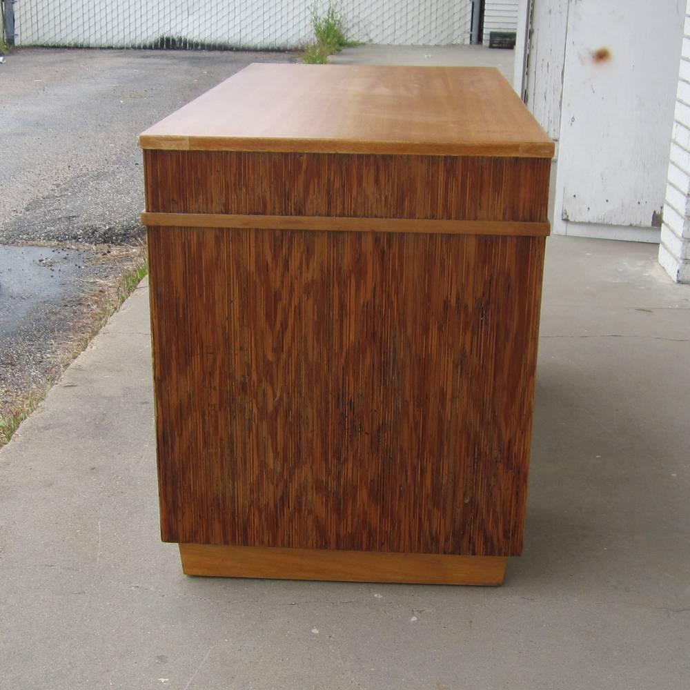American Paul Frankl for Brown Saltman Combed Wood Desk For Sale