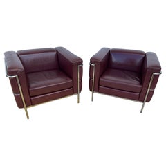 Pair of 20/123 Le Corbusier LC3 Armchairs by Cartwright, Jeanneret, and Perriand