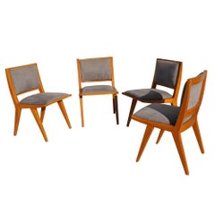 Four Restored Jens Risom Dining Side Chairs
