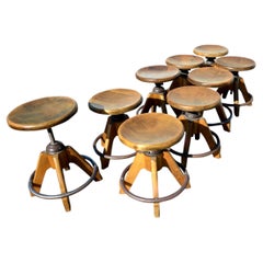 9 Vintage Gunlocke Remington Rand Industrial Stool in Birch