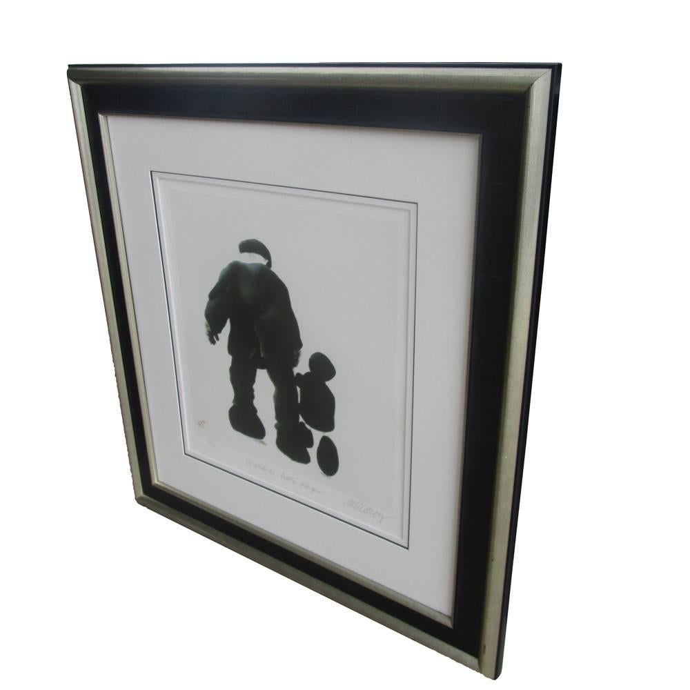 A framed limited lithograph by Mackenzie Thorpe titled 