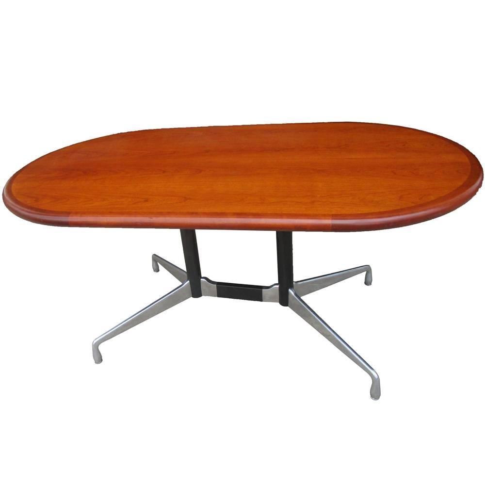Table ou bureau d'époque d'Aerman Miller avec plateau en noyer de Knoll Bon état - En vente à Pasadena, TX