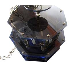 Vintage Smoked Glass Lucite Chandelier