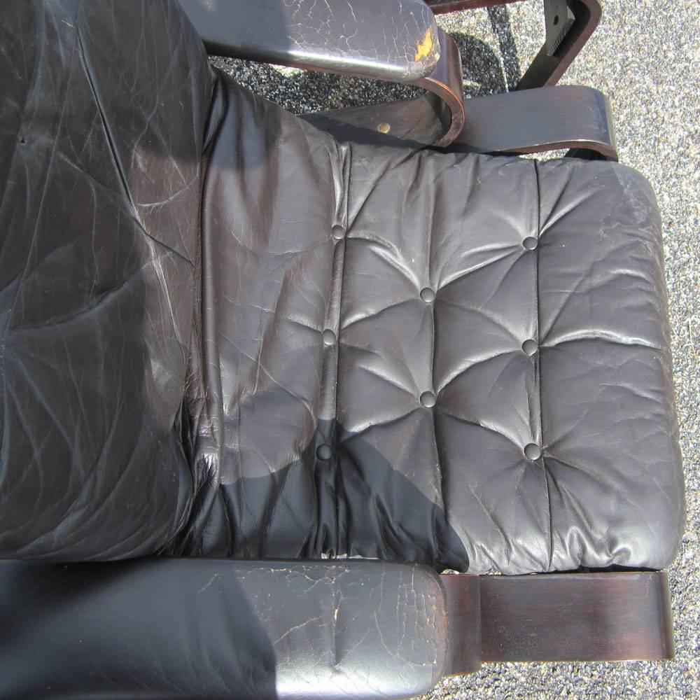 Pair of Vintage Black Bentwood Lounge Chairs In Good Condition In Pasadena, TX