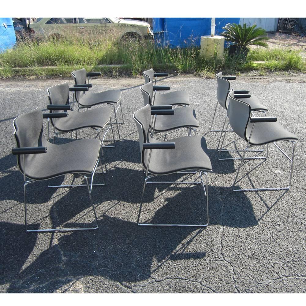 Chrome Vintage Set of Six  Handkerchief Armchairs by Vignelli for Knoll For Sale