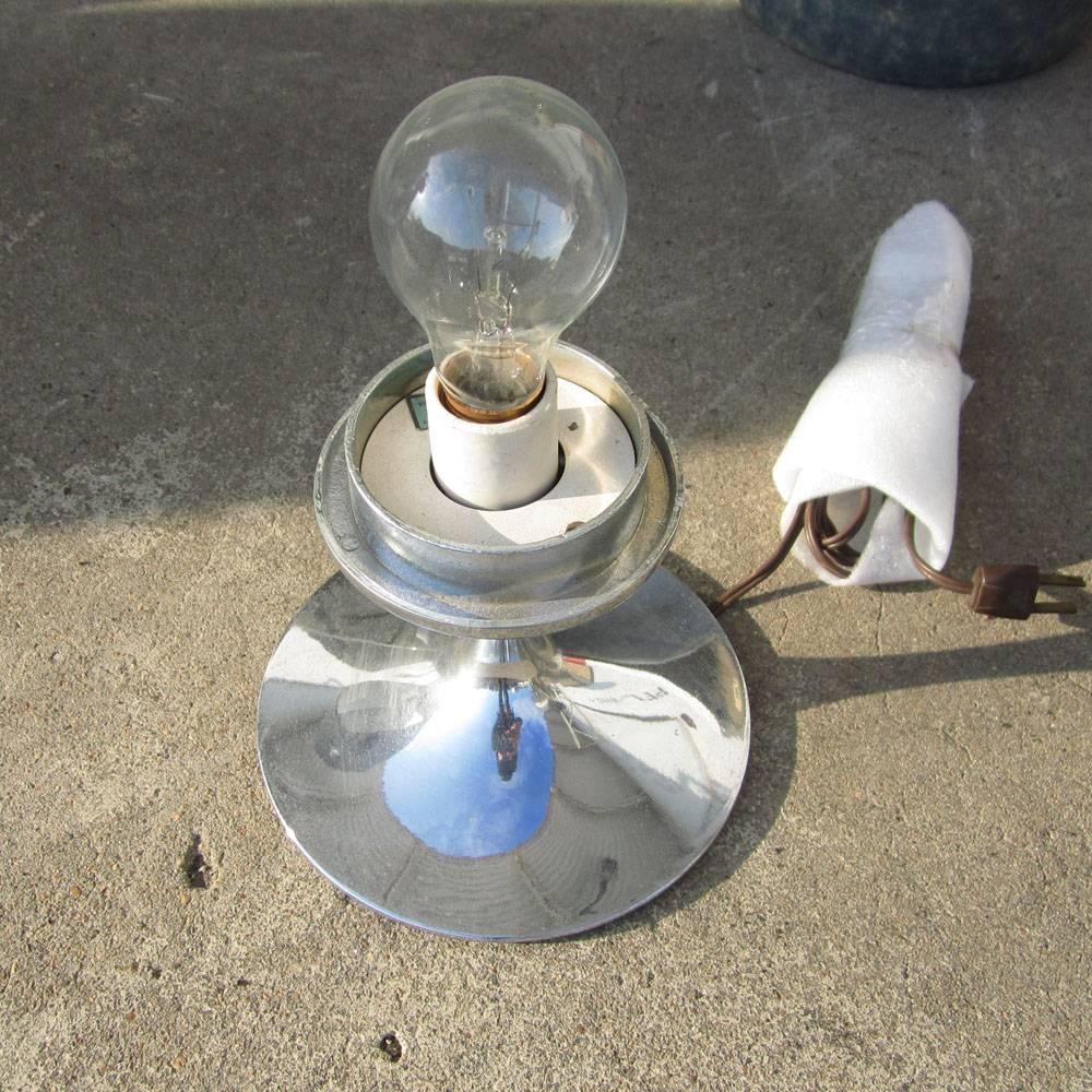 Vintage Brushed Aluminum Mushroom Lamp by Bill Curry for Laurel In Good Condition In Pasadena, TX