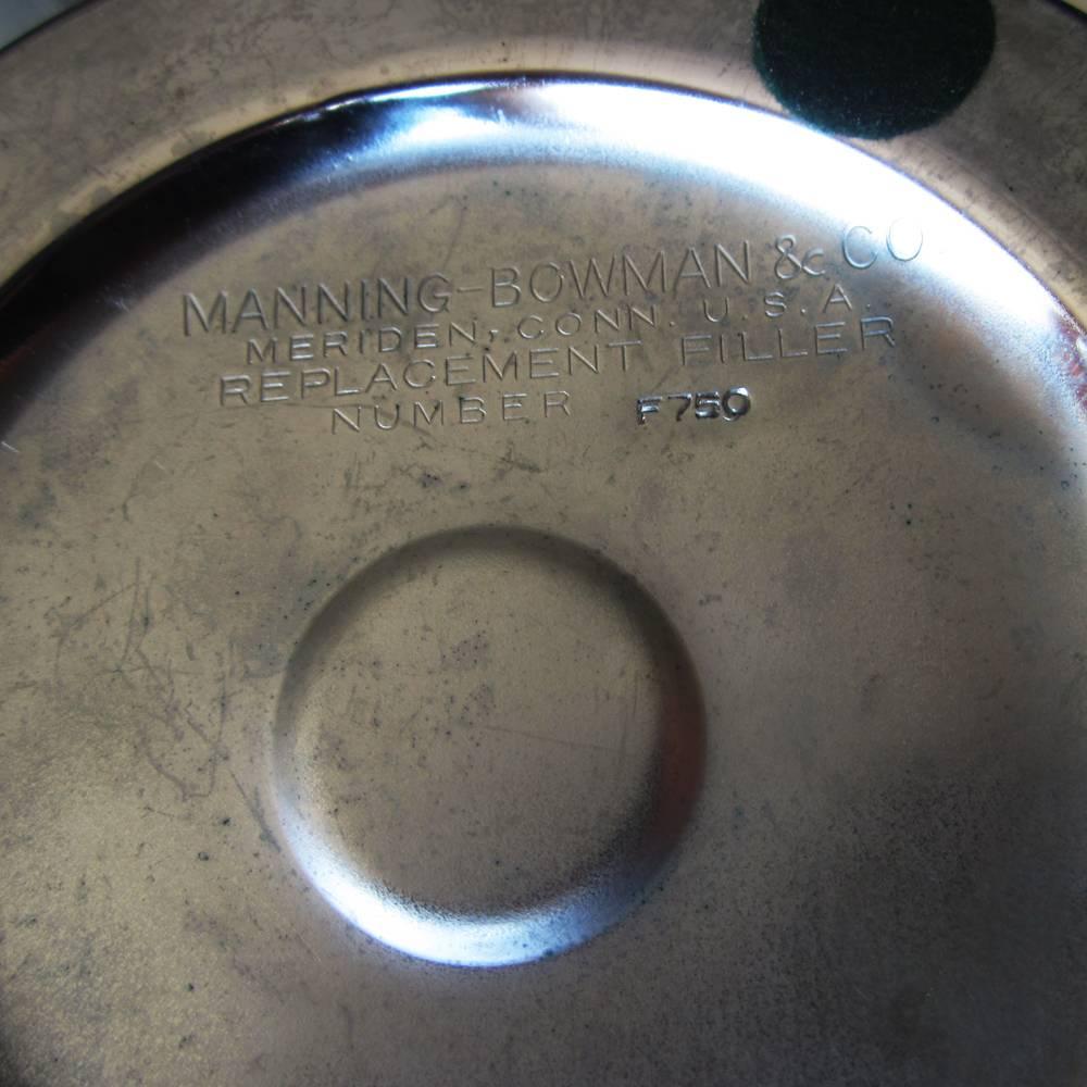 Vintage Manning Bowman Art Deco Wood Chrome Ice Bucket 1