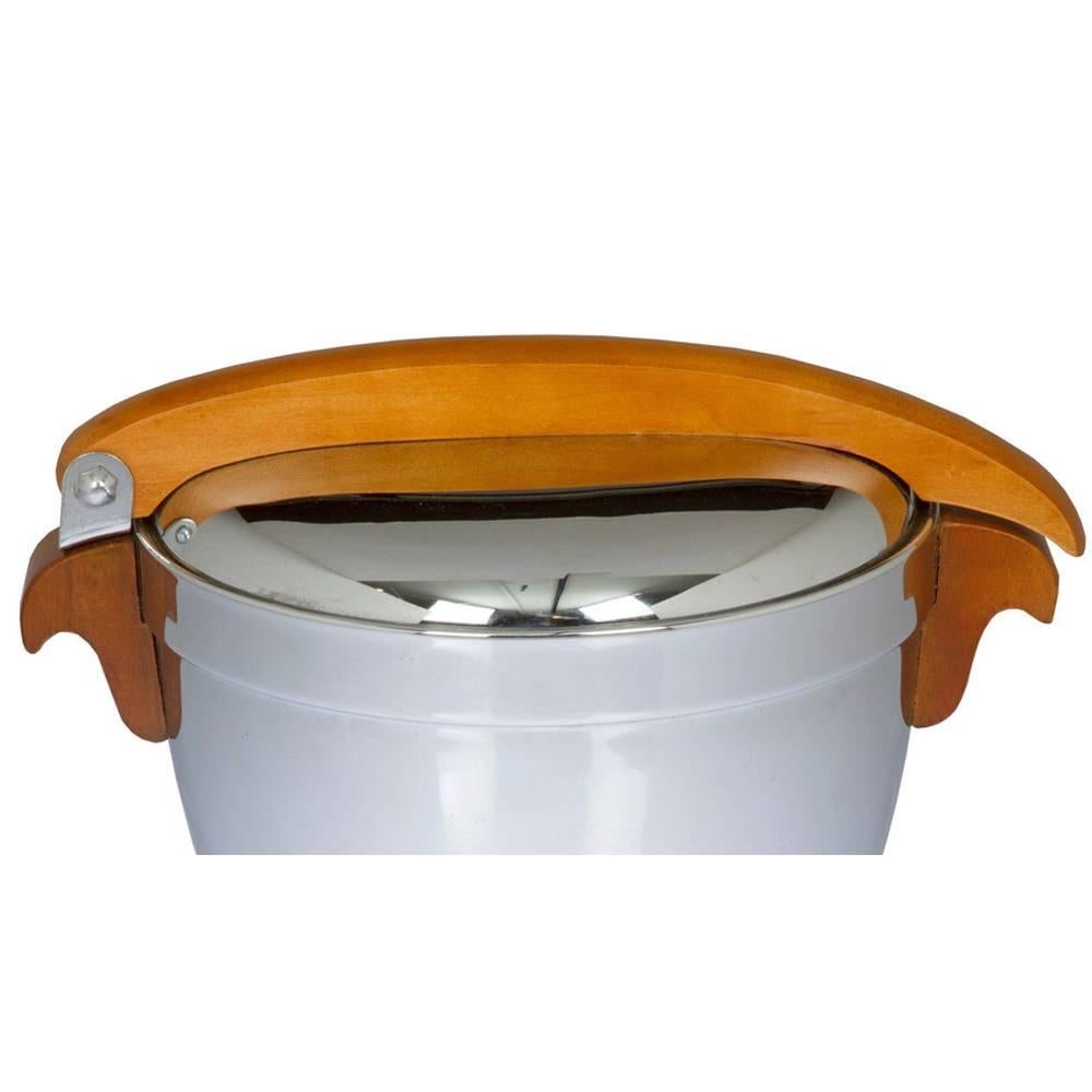 American Vintage Manning Bowman Art Deco Wood Chrome Ice Bucket