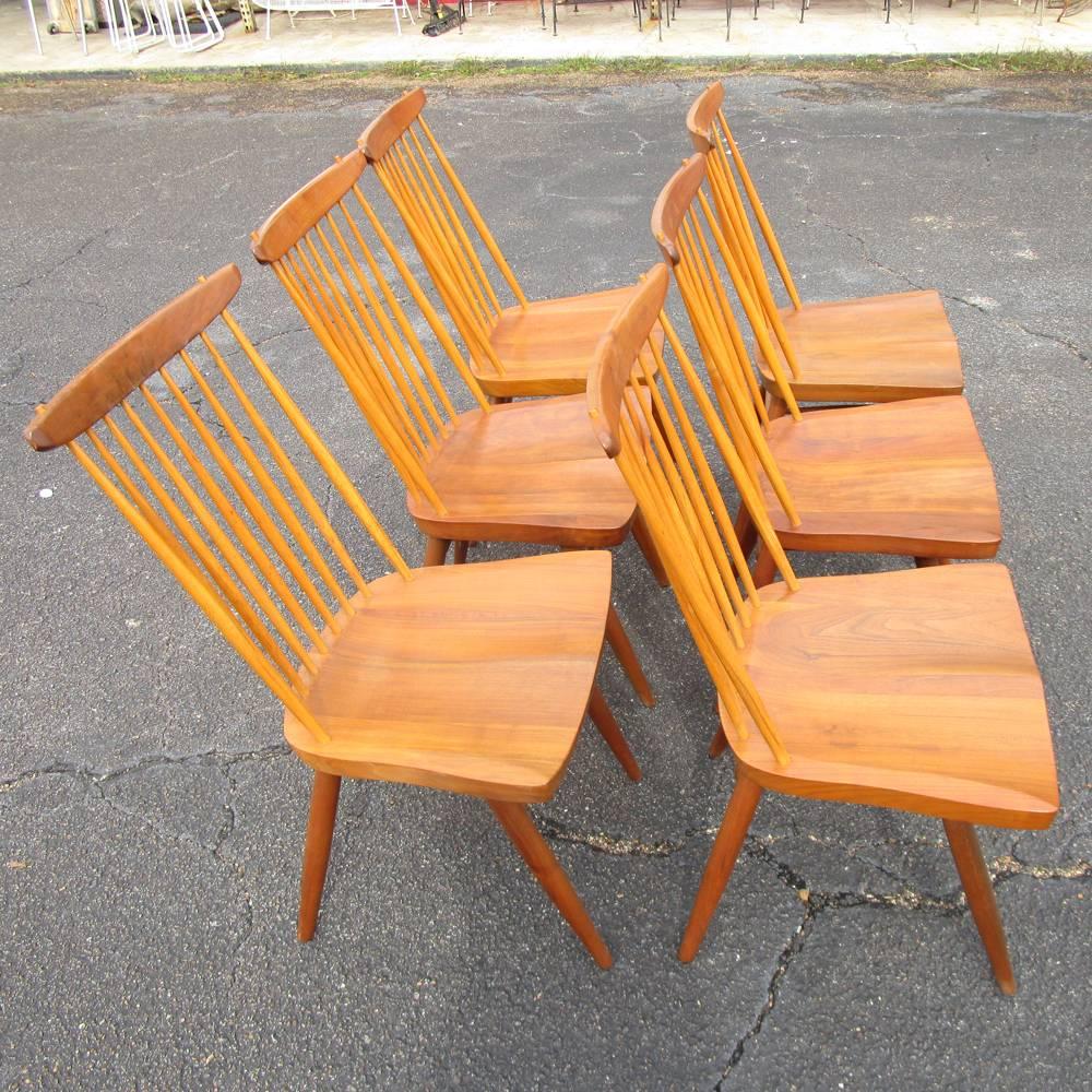 Mid-Century Modern Set of Six George Nakashima Origins Dining Chairs