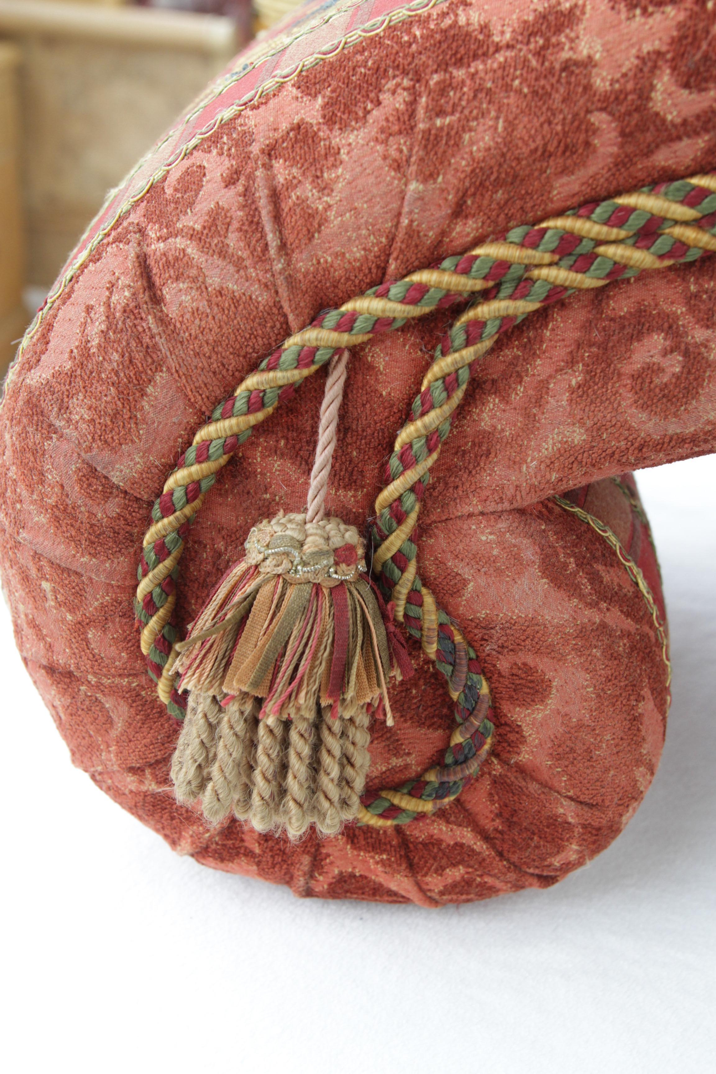 20th Century 1980s Postmodern Scroll shaped Footstool For Sale
