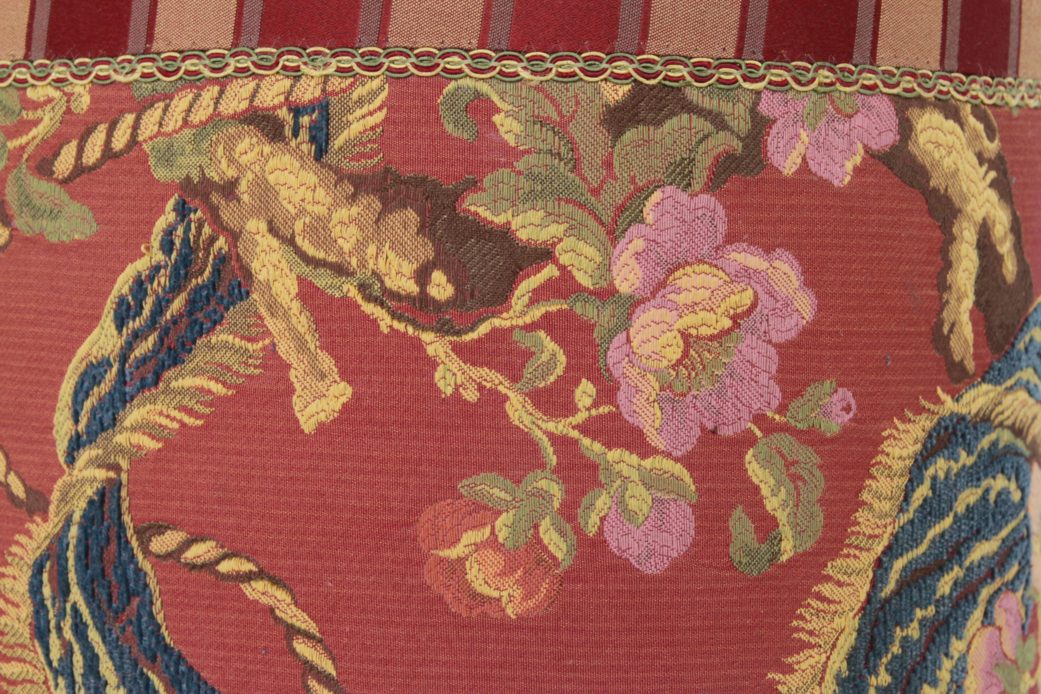 Fabric 1980s Postmodern Scroll shaped Footstool For Sale