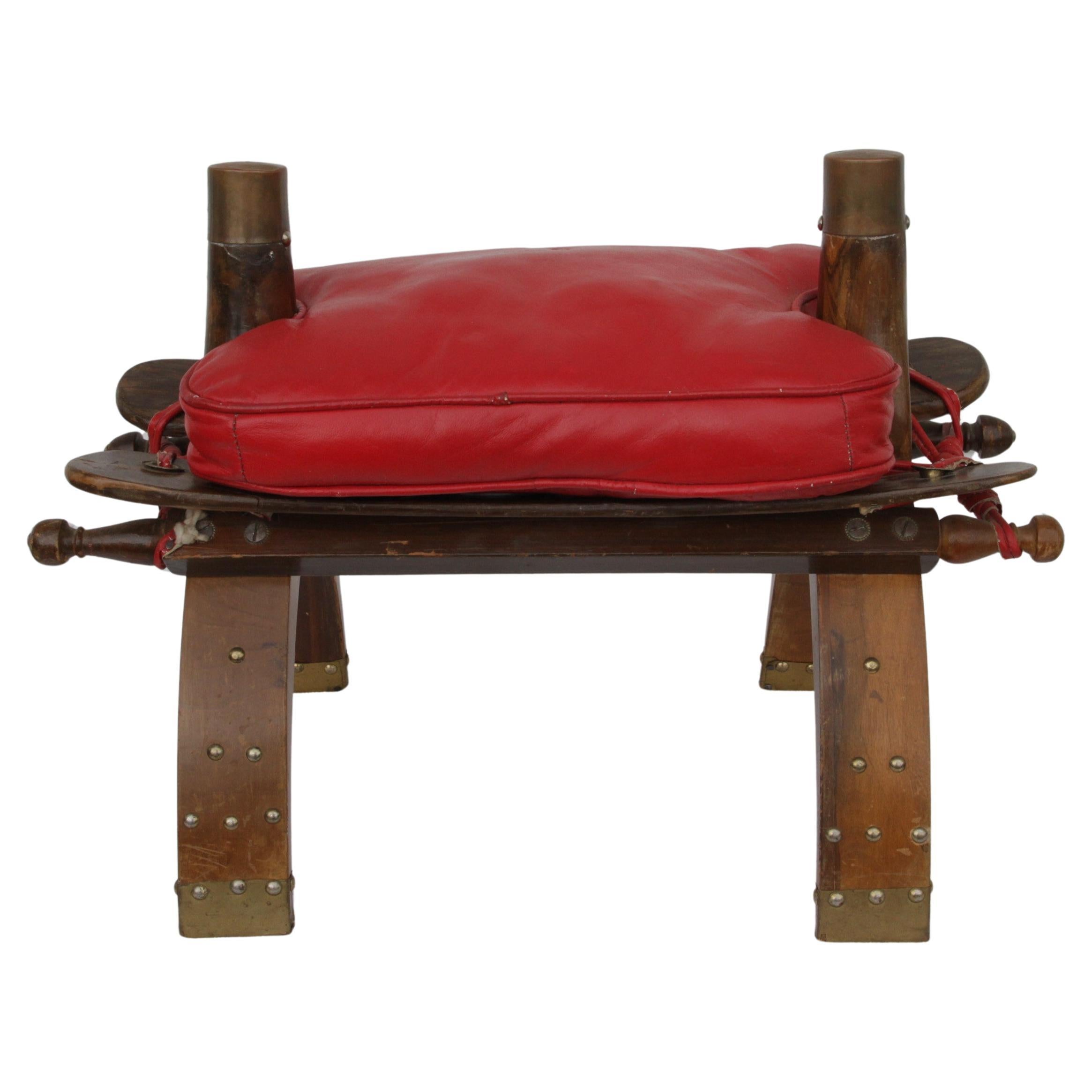 Moroccan Leather Camel Saddle Stool