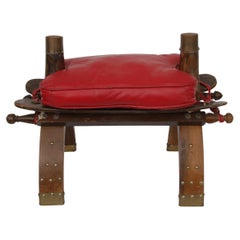 Moroccan Leather Camel Saddle Stool