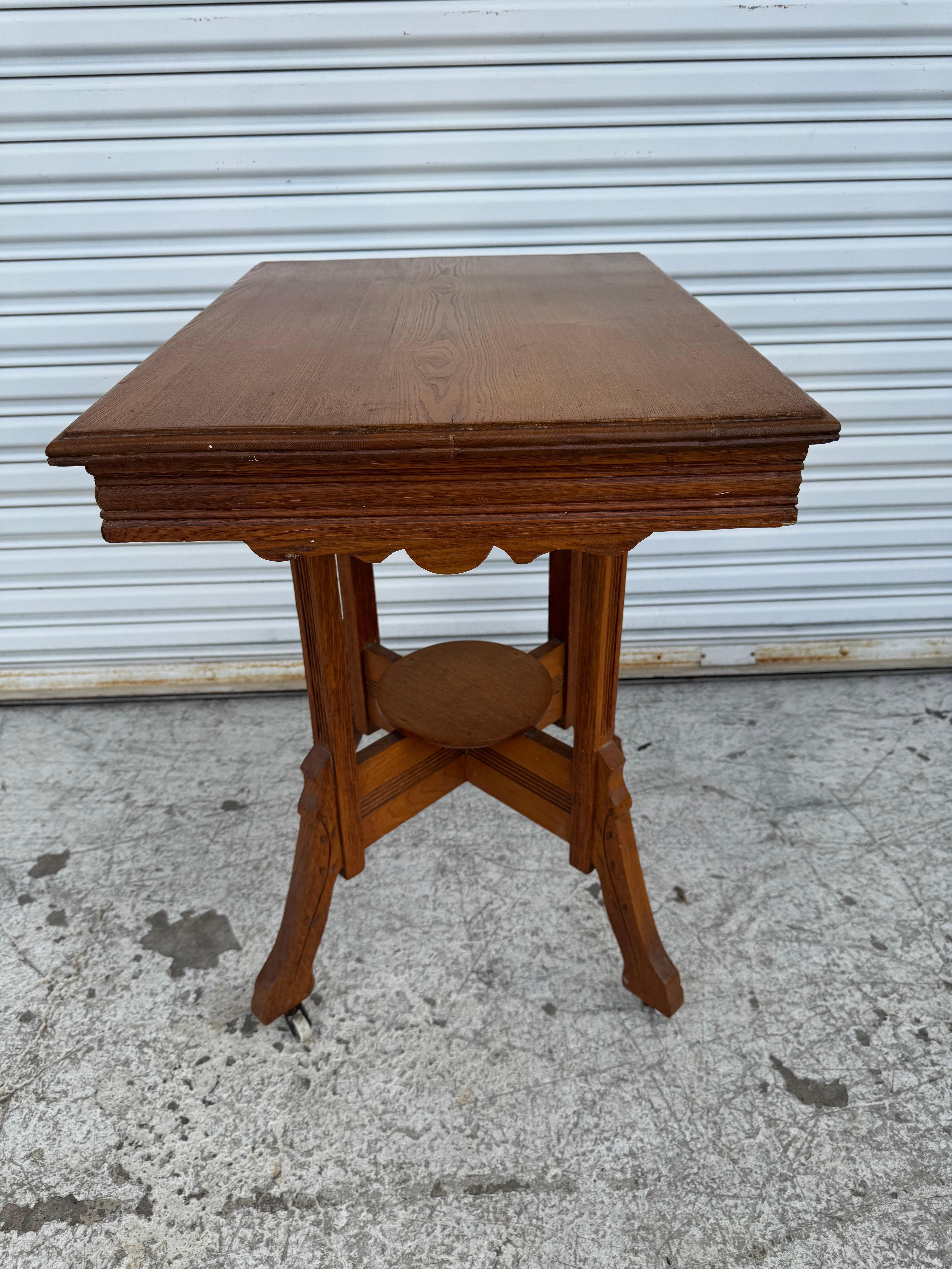 Victorian Antique Charles Eastlake Walnut Parlor/Side Table For Sale